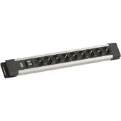 Bachmann CONNECTUS 9xCEE7/3, 1xschakelaar 2,0 m CEE7/7 grijs