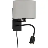 LINDBY Wandlampe , Florens, dimbare, Wit, Woonkamer, Stof, Modern
