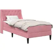 vidaXL Bedframe met matras met matras Roze 80 x 200 cm Fluweel
