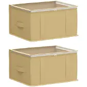 vidaXL Opbergdoos met transparant bovenraam 2 st Nonwoven stof 33,6 L