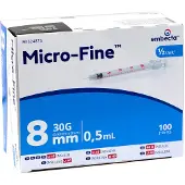 Embecta Micro-Fine Insulinespuiten U-40 0,5ML 8MM 30G (100 stuks)