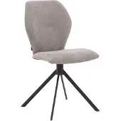 Goossens Eetkamerstoel Hera lichtgrijs stof met draaifunctie leuning, modern design