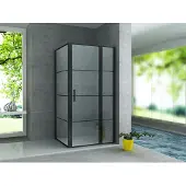 Aloni Pure Douchecabine 120x80cm Met Raster - Mat Zwart - Veiligheidsglas - Douche, Douchecabines - 5404024115668
