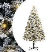 vidaXL Kunstkerstboom Wit 180 cm PVC en Staal en Kunststof