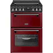 Stoves Richmond 60 EI DX Garnet Red fornuis 4-pits inductie fornuizen - kleur rood dubbele oven zuinig energieklasse A - 60 cm breed inductiefornuis