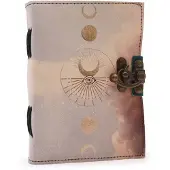 Swg Boutique Trukado - Leren Notitieboek 'Maanfasen' 18x13cm - Handgemaakt