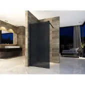 Aloni Pure Inloopdouche Rookglas 100cm Met Antikalk & Zwart Profiel - Veiligheidsglas - Douche - 5404024102859