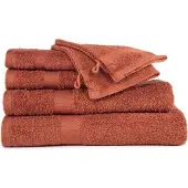 Tiseco HOME STUDIO - Gastendoek RIVA - SET/10 - 100% katoen - 450 g/m² - 100% katoen - superzacht en zeer absorberend - 30x50 cm - Terra