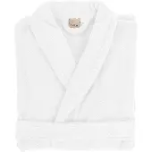 Tiseco Home Studio - Badjas DELUX - 100% katoen - 370 g/m² - badstof - unisex- riem en zakken - L/XL - Wit
