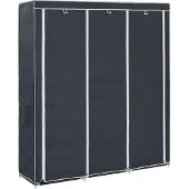 vidaXL Kledingkast met vakken en stangen 150x45x175 cm stof zwart