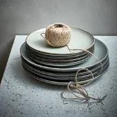 Ona Soepkommen - Kommen Set Van 4 Bowls - Aardewerk Freckles - Groen Semi Matte Glazuur - Vaatwasserbestendig Magnetronbestendig - 16 cm