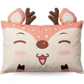 Unyqoos Hoofdkussen Kids Holley Hertje - Bruin/Beige 45x27cm