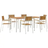 vidaXL Buitenmeubelset, 7 stuks, 180 x 90 x 75 cm