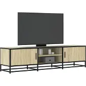 vidaXL Tv-meubel 160x35x41 cm bewerkt hout metaal sonoma eikenkleurig