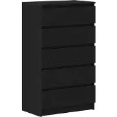 vidaXL Ladekast 60x36x103 cm bewerkt hout zwart eikenkleur