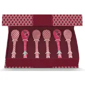 Pip studio Theelepel Giftset Oriental Flower Festival Dark Pink (Set van 6)