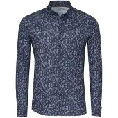 Desoto Casual Slim Fit Jersey overhemd marine, Paisley