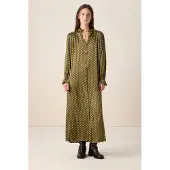 Sissy-Boy Donkergroene maxi jurk met print | Maat: M