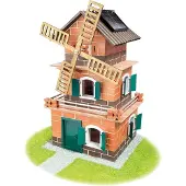 Teifoc Bouwdoos – Zonne Windmolen en Watermolen – 380 onderdelen – Echte mini Bakstenen met Cement, Kom en Troffel – Bouwpakket voor kinderen vanaf 8 jaar