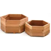Intergard Bloembak plantenbak zeskant bangkirai hardhout 55cm
