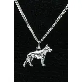 MOOYE ® - Collectie Zilveren Herdershond ketting hanger