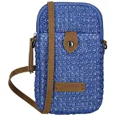 Enrico Benetti Rieten Telefoontasje Ibiza Steel - Blue