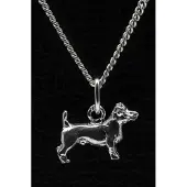 MOOYE ® - Collectie Zilveren Jack russel Terrier gladhaar ketting hanger - klein