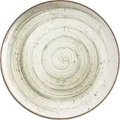 C&T ​Cosy & Trendy Dinerbord Sintra Ivy Green Ø 26 cm - Uniek Groene Aardewerken Schotel met Spiraalpatroon - Geschikt voor Diverse Maaltijden - Vaatwasser- en Magnetronbestendig​