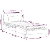 vidaXL Bed met matras "Hvar" stof crèmekleurig 90x200 cm