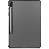 INF Samsung Galaxy Tab S7 Plus / FE / Lite Drievoudig hoesje PU leer / PC grijs
