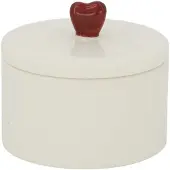 Zusss Opbergbox Keramiek Hartje Wit / Rood