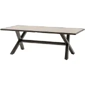 Hespéride Aluminium tuintafel voor 8 personen met kruisvormig onderstel AXIOME