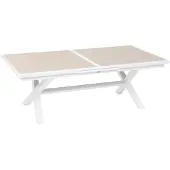 Hespéride Uitschuifbare tuintafel voor 10 personen van aluminium met houtlook AXIOME