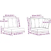 vidaXL Buiten bank set 9 st Natuurlijk en Beige