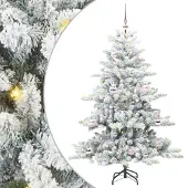 vidaXL Kunstmatige Hinged Kerstboom Wit 150 cm PVC en Staal