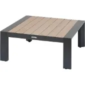 Hespéride Vierkante salontafel van aluminium met latten, ÉVASION