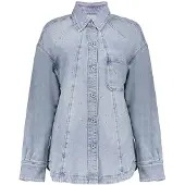 Geisha Jeans Overshirt Stones Bleached Denim Stones Size: XXL | Button-Down Shirts Outlet | Dames | Blauw