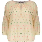 Geisha Top Ecru/green/blush Size: M | Long-Sleeved Tops Outlet | Dames | Groen