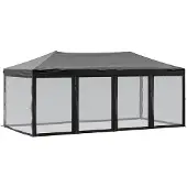 vidaXL Partytent inklapbaar met zijwanden 3x6 m zwart
