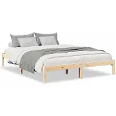 vidaXL Bedframe extra lang zonder matras massief grenenhout 140x210 cm