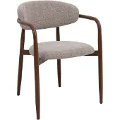 Giga Meubel Eetkamerstoel Alexia met Armleuning Taupe/Walnoot
