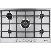 Smeg P272XGHNLK - Gaskookplaat - 75 cm - RVS - 5 Gasbranders - Wokbrander - Inbouw Kookplaat