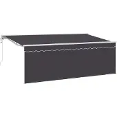 vidaXL Uitschuifbare luifel Antraciet 400 x 200 cm