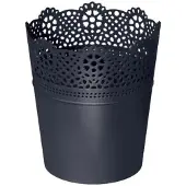 Prosperplast Lace Collection 16x16x18.5 Cm Flowerpot Zilver