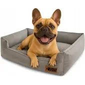 HUGGY DOGGY Haven Hondenmand L Grijs - Premium Velours