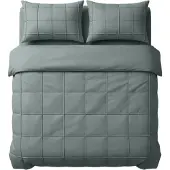Sleeptime dekbedovertrek Check Pintuck - groen - Microvezel - 200x220