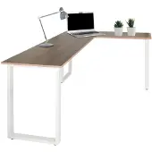 Hjh OFFICE WORKSPACE BASIC I | 165x120 - Bureau Walnoot / Wit