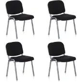 Hjh OFFICE XT 600 4 stuks per pakket - Vergaderstoel / bezoekerstoel Zilver / Zwart