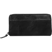 Bruno Banani Leer portemonnee Frankfurt Zip Around Wallet Black zwart