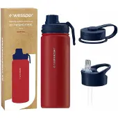 Wessper B3 Thermosteel Thermosfles Rood 0.5L - 3 Doppen